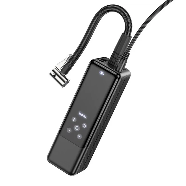 Портативный автомобильный насос Hoco ZP5 May 2000mAh до 150 PSI ABS черный - изображение 3