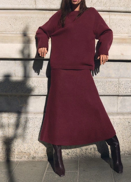 Спідниця H&M 17540 XL Бордовий (1250) - Фото 1 Спідниця H&M 17540 XL Бордовий (1250) - изображение 1