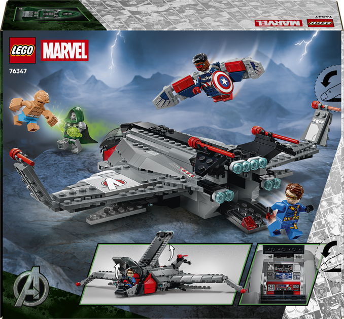 Zestaw klocków LEGO Super Heroes Avengers: Doomsday Quinjet 433 elementy (76347) - obraz 9