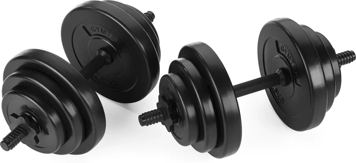 Набір регульованих композитних гантелей Gymtek Logo G-66479 2 х 10 кг Чорний (5907766664796) - зображення 3