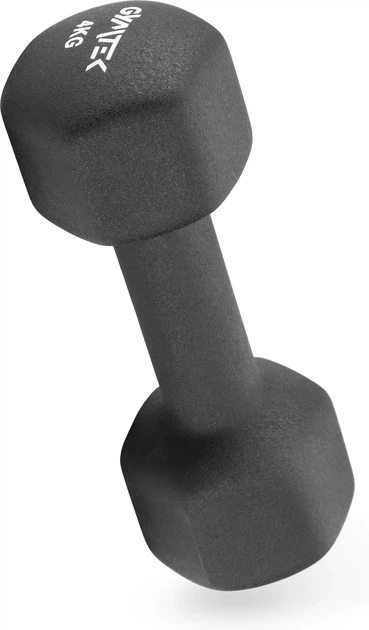 Zestaw hantli neoprenowych Gymtek Hex G-42599 2 x 4 kg Czarny (5905884425992) - obraz 4