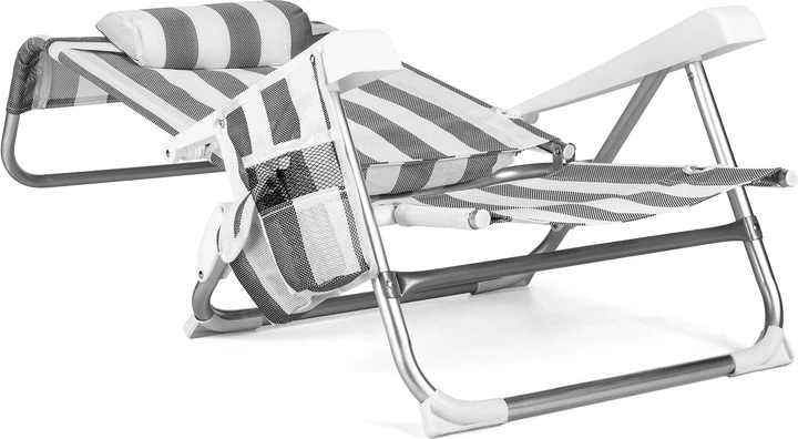 Пляжне крісло Outtec 2 в 1 з функцією шезлонга Sun Flex Сіре 186215 (5905884421758) - зображення 4