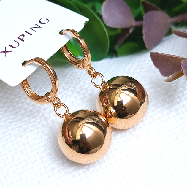 Серьги Xuping Jewelry длина 3см ширина 1.4см медицинское золото позолота 18К с1707 - Фото 1 Серьги Xuping Jewelry длина 3см ширина 1.4см медицинское золото позолота 18К с1707 - изображение 1