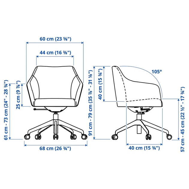 Конференц-стілець, бежевий/чорний IKEA TOSSBERG / LÅNGFJÄLL 495.131.12 - изображение 7