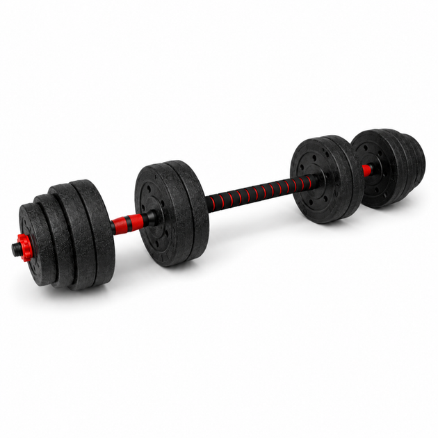 Гантели композитные со Штангой Champion X-venum 2шт 55см 16 кг Черно-Красный - Фото 2 Гантели композитные со Штангой Champion X-venum 2шт 55см 16 кг Черно-Красный - изображение 2