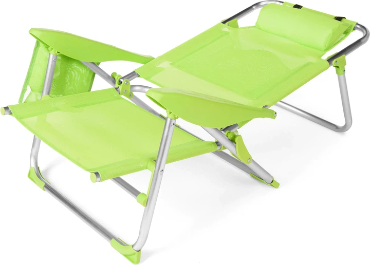 Пляжне крісло Outtec 2 в 1 з функцією шезлонга Sun Lite Лаймове 187736 (5907766664925) - зображення 4
