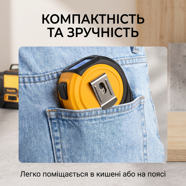 Рулетка 3в1 RL-40 CJY007 5м, дальномір 40м, лазерний хрест - зображення 7