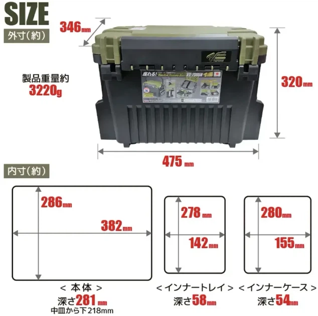 Ящик Meiho Versus Run Gan System Box VS-7095N 475x346x320mm Green - изображение 10