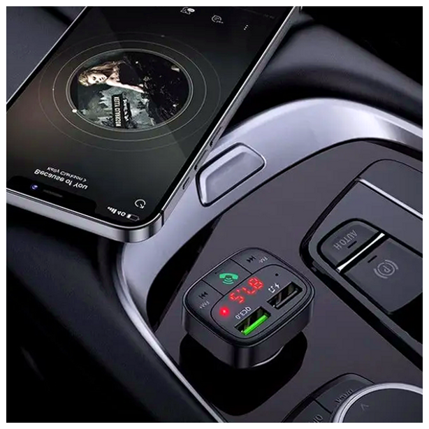 FM-трансмиттер Hoco E59 Promise QC3.0 для автомобиля с Bluetooth зарядка и поддержка SD-карты для воспроизведения музыки - изображение 7