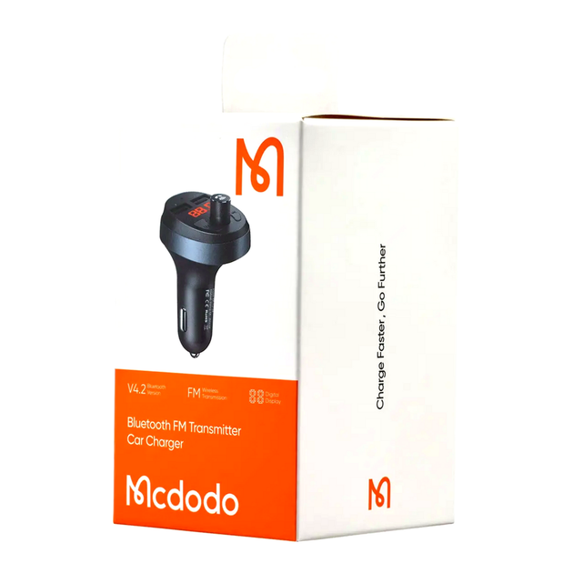 FM-трансмиттер McDodo Bluetooth автомобильное зарядное устройство с двумя USB портами для зарядки и передачи музыки - Фото 2 FM-трансмиттер McDodo Bluetooth автомобильное зарядное устройство с двумя USB портами для зарядки и передачи музыки - изображение 2