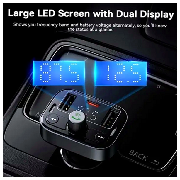FM-трансмиттер Baseus S-09 Pro автомобильный зарядник с Bluetooth для музыки и быстрой зарядки устройств - изображение 8