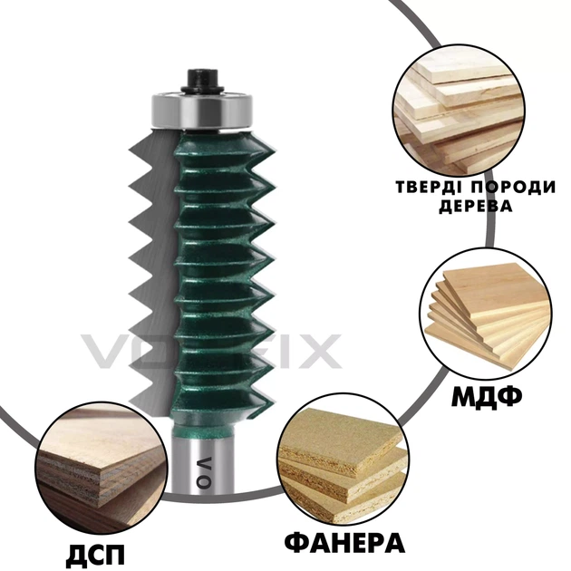 Фреза для зрощування деревини по ширині та довжині (мікрошип) VOLFIX FZ-120-516 d12 (FZ-120-516 d12) - Фото 6 Фреза для зрощування деревини по ширині та довжині (мікрошип) VOLFIX FZ-120-516 d12 (FZ-120-516 d12) - изображение 6
