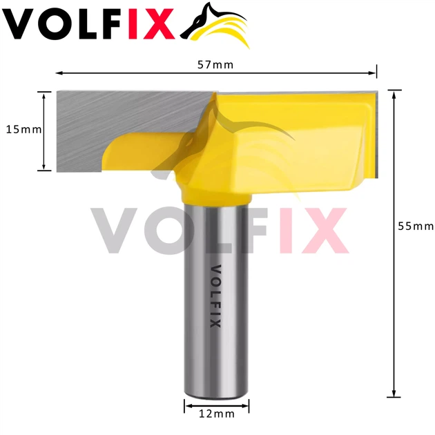 Фреза полегшена погружна пазова пряма VOLFIX FZ-120-410 d12 D57 h15 (FZ 120-410 d12) - зображення 3