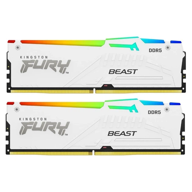 Модуль памяти Kingston FURY Beast White RGB DDR5 6400 32GB (2x16GB) (KF564C32BWEAK2-32) - изображение 2