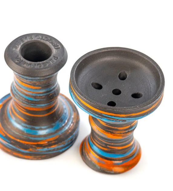 Чаша глиняная для кальяна классическая Personalka Bowl Blue Orange - Фото 2 Чаша глиняная для кальяна классическая Personalka Bowl Blue Orange - изображение 2