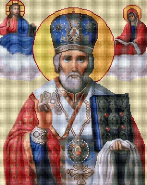 Алмазная мозаика ColorArt 40x50 Святой Николай SP124, полная выкладка, квадратные алмазики, набор для творчества и рукоделия - изображение 2