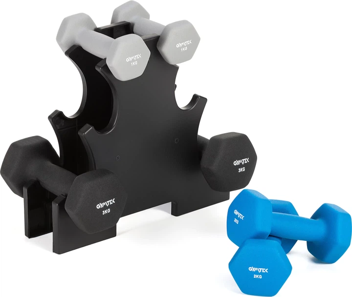 Zestaw hantli neoprenowych na stojaku Gymtek G-42804 (5905884428047) - obraz 6