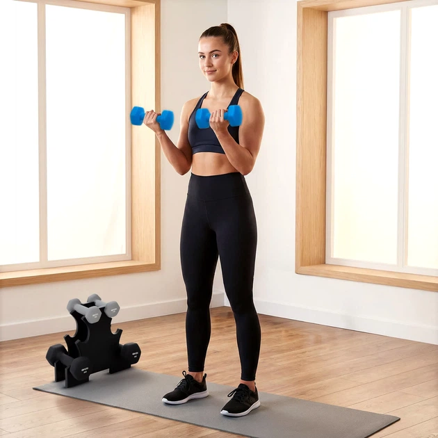 Zestaw hantli neoprenowych na stojaku Gymtek G-42804 (5905884428047) - obraz 13