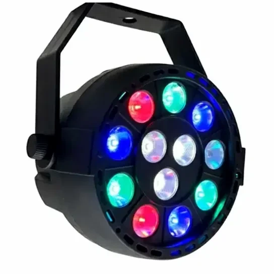 Світлодіодний прожектор RGB 12LEDх1W 240 V для сценічного освітлення чорний - зображення 3