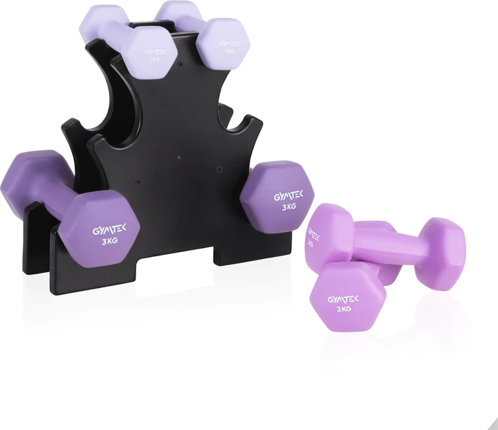 Zestaw hantli neoprenowych na stojaku Gymtek G-05296 (5905399052966) - obraz 4