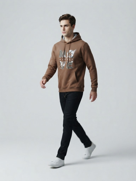 Толстовка мужская 2XL Коричневый FASHION (731364-2XL) - Фото 4 Толстовка мужская 2XL Коричневый FASHION (731364-2XL) - изображение 4