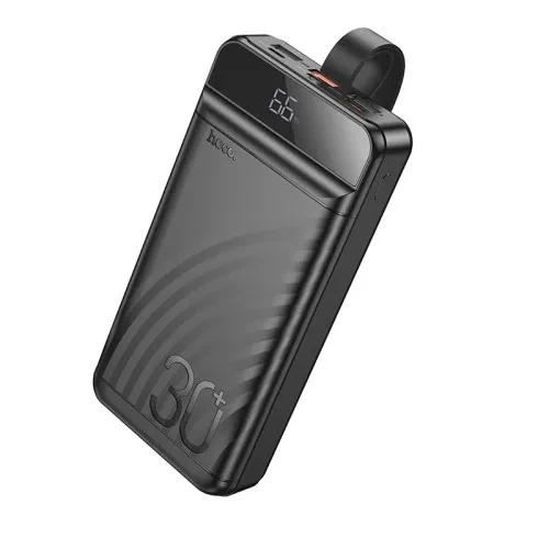 Павербанк Power Bank HOCO J123B Element 30000 mAh 22.5W PD20W Black портативний акумулятор з LED-ліхтарем - Фото 2 Павербанк Power Bank HOCO J123B Element 30000 mAh 22.5W PD20W Black портативний акумулятор з LED-ліхтарем - зображення 2