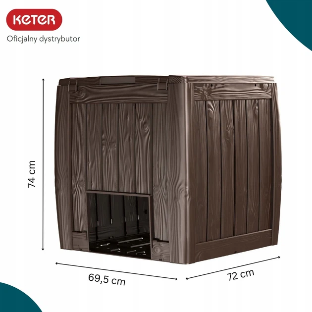 Компостер садовый Curver Eco Composter 340 л пластик коричневый с основанием и вентиляцией - изображение 2