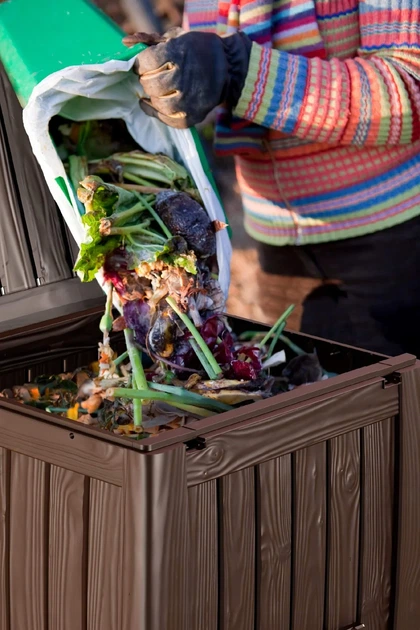 Компостер садовый Curver Eco Composter 340 л пластик коричневый с основанием и вентиляцией - изображение 5