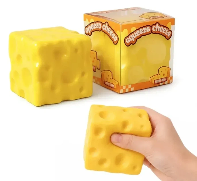 Сквіш антистрес Сир з ароматом Cheese куб 6см - зображення 2