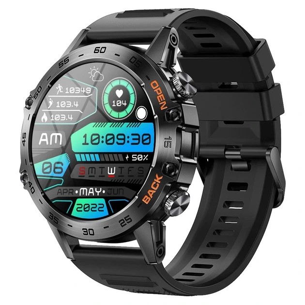 Розумний смарт годинник Smart Delta K52 Black Rubber, 2 ремінці - Фото 1 Розумний смарт годинник Smart Delta K52 Black Rubber, 2 ремінці - зображення 1