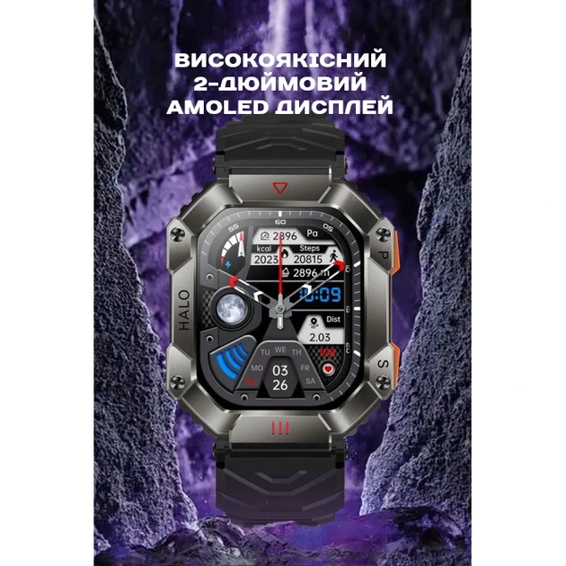 Розумний смарт годинник Smart Racer K+ Black з компасом - Фото 11 Розумний смарт годинник Smart Racer K+ Black з компасом - зображення 11