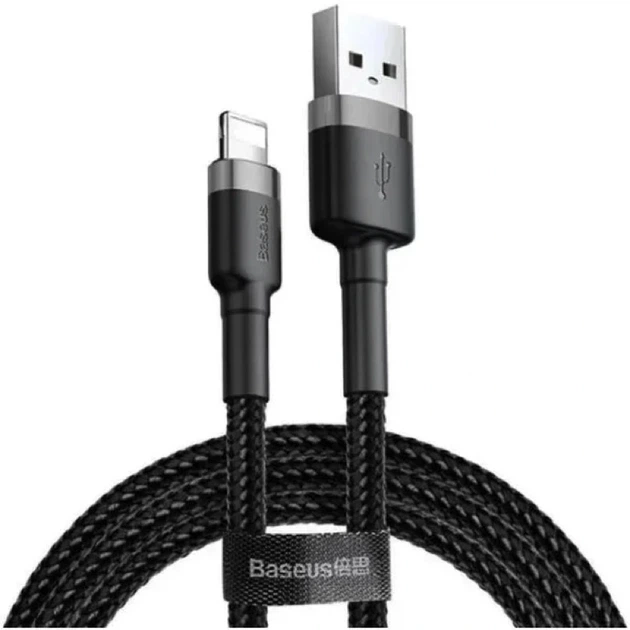 Кабель Baseus Cafule Cable USB For Lightning 1.5A 2m Gray+Black - зображення 4