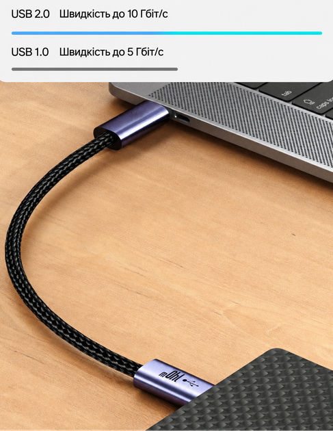 Кабель живлення Type-C на Type-C PD 3.1 140W 150 см 77614 - изображение 3
