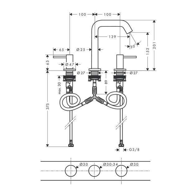 HANSGROHE Tecturis S Смеситель для раковины, черный мат (73330670) - изображение 3