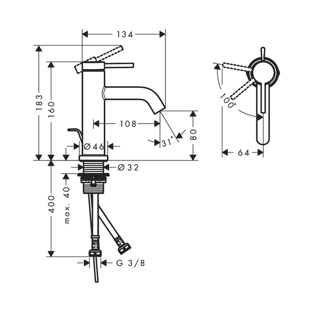 HANSGROHE Tecturis S Змішувач для раковини, білий матовий (73302700) - зображення 3