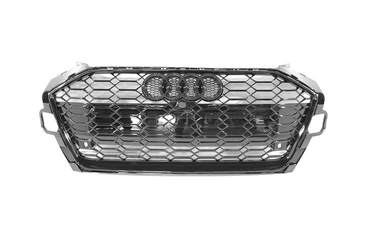 Решетка радиатора Audi A4 B9 2020-2024 стиль RS4 черный глянец - изображение 3