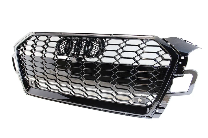 Решетка радиатора Audi A4 B9 2020-2024 стиль RS4 черный глянец - изображение 4