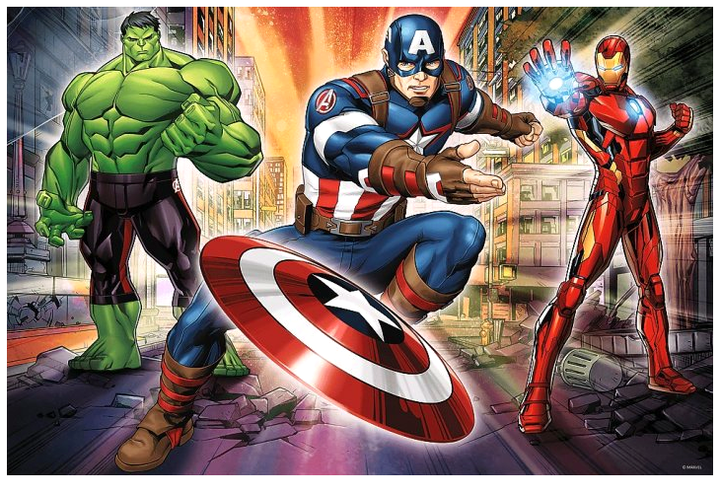 Пазли У світі Месників Marvel 24 шт. для дітей 60х40 см картон Trefl MC-5639 - зображення 2