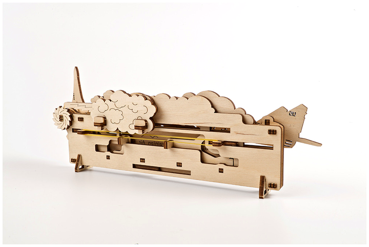 Пазлы 3D Призрак Киева атакует деревянные для сборки 52 детали UGEARS MC-6854 - изображение 3