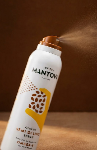Лляна олія Mantova Extra Virgin Spray 200 мл першого віджиму у форматі спрею для салатів каш і готових страв - Фото 7 Лляна олія Mantova Extra Virgin Spray 200 мл першого віджиму у форматі спрею для салатів каш і готових страв - зображення 7