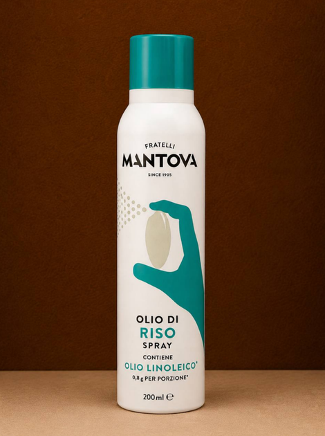 Рисова олія Mantova Rice Bran Oil Spray 200 мл холодного віджиму у форматі спрею для смаження запікання гриля та салатів - зображення 9