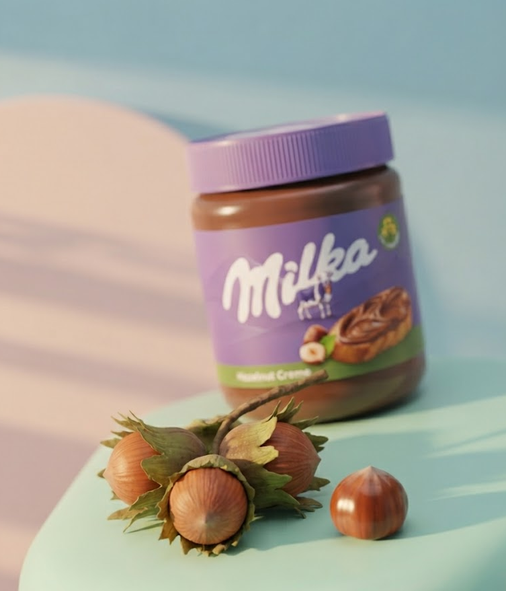 Шоколадно горіхова паста Milka Hazelnut Creme 350 г з фундуком кремова для тостів млинців десертів у скляній банці - зображення 9
