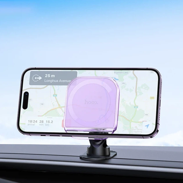Автодержатель Hoco H43 магнитный для центральной консоли 360° ABS Романтический пурпур - Фото 3 Автодержатель Hoco H43 магнитный для центральной консоли 360° ABS Романтический пурпур - изображение 3