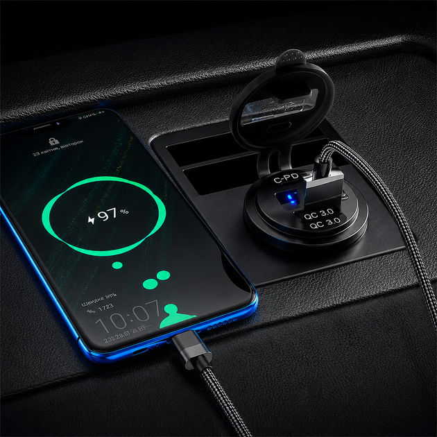 Автомобильное зарядное устройство с быстрой зарядкой LoadUP A39C (QC 3.0, USB Type-C, PD) - изображение 3