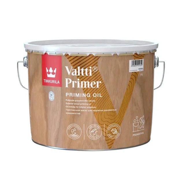 Грунтовка для древесины Tikkurila Valtti Primer для наружных работ 9 л - Фото 1 Грунтовка для древесины Tikkurila Valtti Primer для наружных работ 9 л - изображение 1