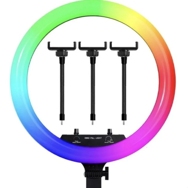 Професійне RGB Селфі-Кольце CXB-RGB 350 (35 см) з мультирегулюванням світла, 3 Кріпленнями та живленням від USB - Фото 1 Професійне RGB Селфі-Кольце CXB-RGB 350 (35 см) з мультирегулюванням світла, 3 Кріпленнями та живленням від USB - зображення 1