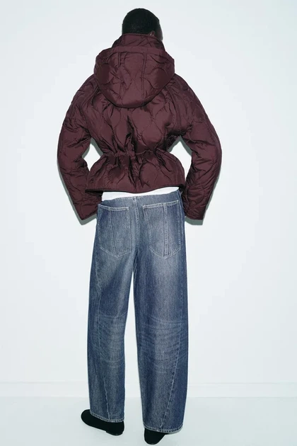Женская стеганная демисезонная куртка Zara burgundy S, арт.8372/082/605 - Фото 6 Женская стеганная демисезонная куртка Zara burgundy S, арт.8372/082/605 - изображение 6