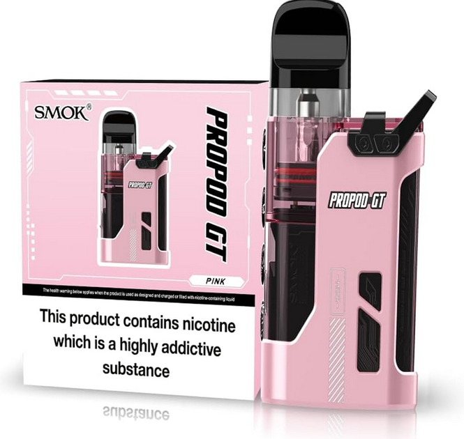 Pod-система Smok Propod GT KIT Pink многоразовая электронка Смок Пропод 700 мАч LED-лента вейп до 22 Вт верхняя заправка 2 мл розовая - изображение 6