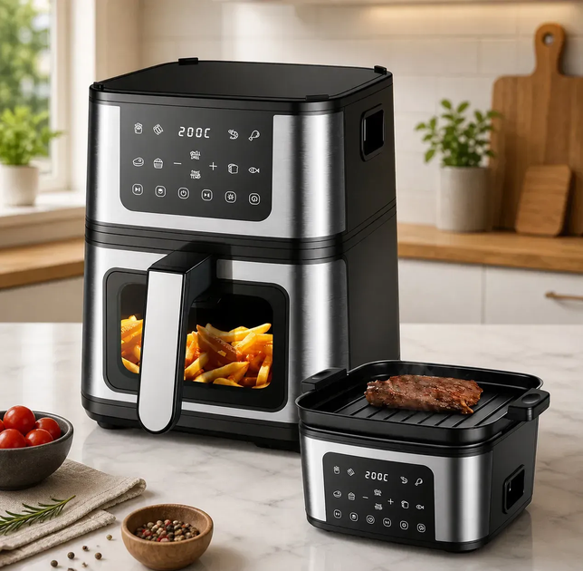 Аерогриль (мультипіч) DOMOTEC Air Fryer MS-3225 7 л 3500 Вт Чорний - изображение 2