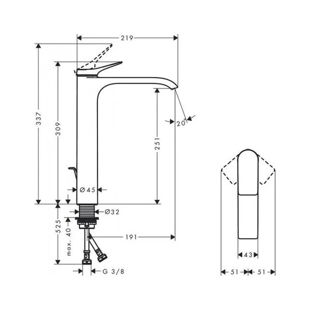 Hansgrohe Vivenis 250 Змішувач для умивальника, чорний (75040670) - зображення 6